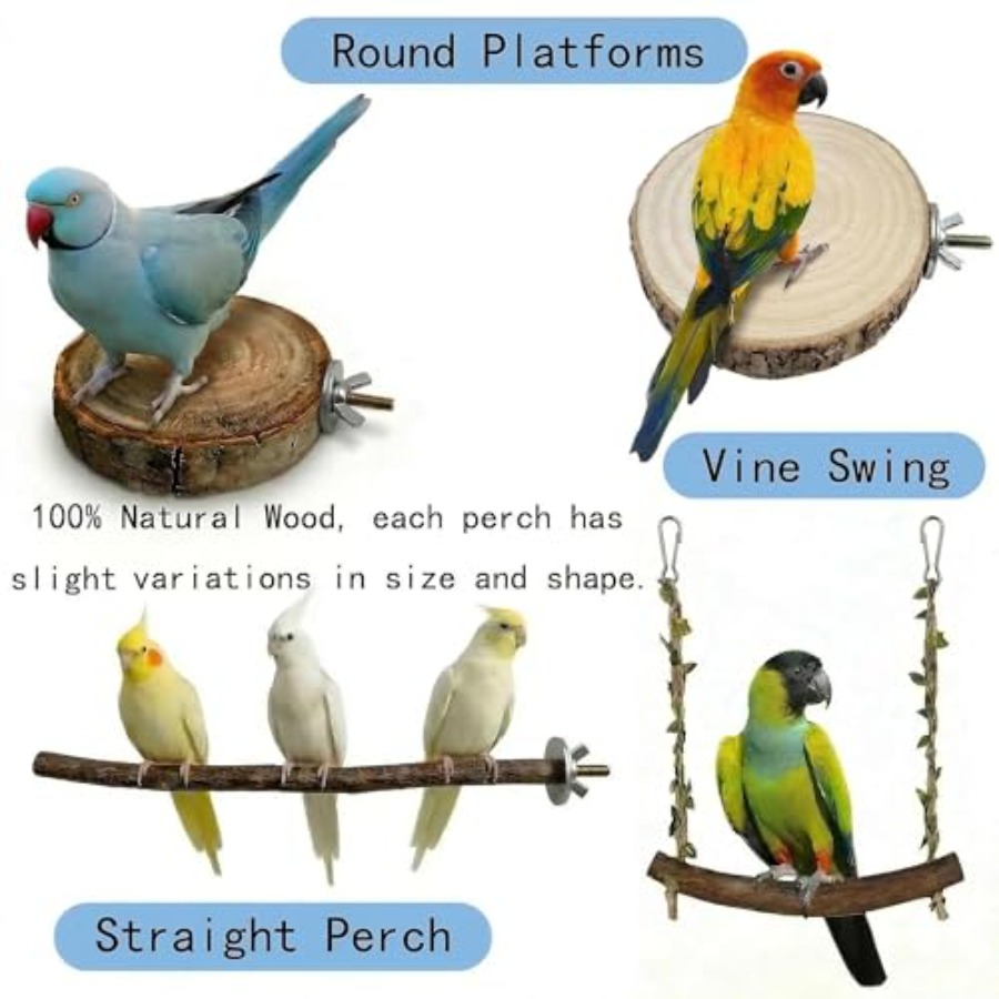 8PCS natural wood bird perches - Health & Wellness Unlimited review and price